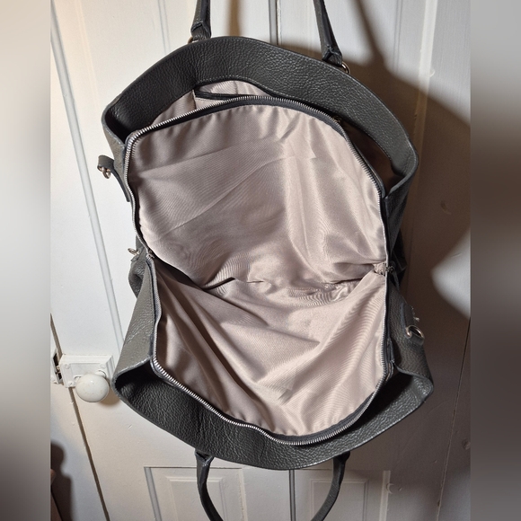 Borse In Pelle Italian Pebbled Leather Large Tote - Picture 6 of 8